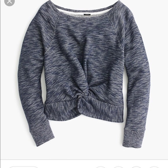 J Crew twist front sweatshirt blue xs - Picture 2 of 7
